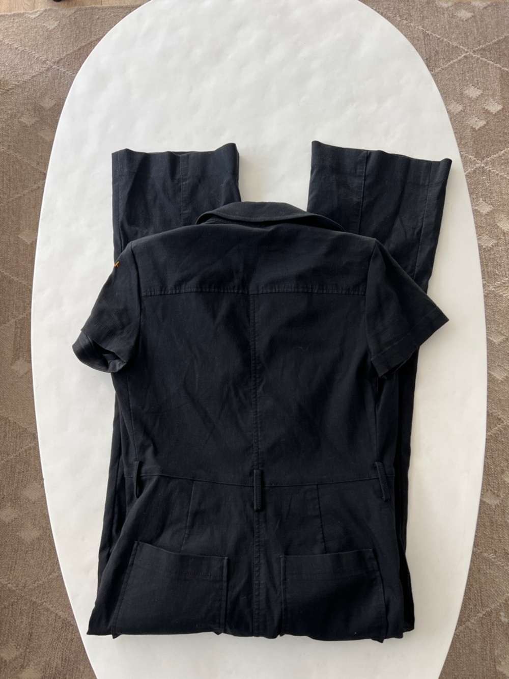 A.L.C. Rivington Button Down Bootcut Black Short Sleeve Boiler Jumpsuit 0/XS - Picture 6 of 8